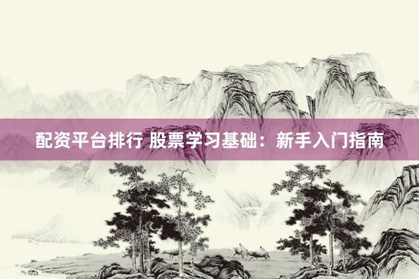 配资平台排行 股票学习基础：新手入门指南