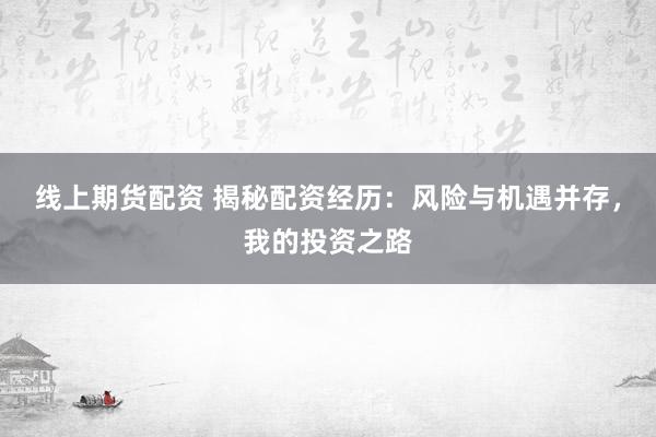 线上期货配资 揭秘配资经历：风险与机遇并存，我的投资之路