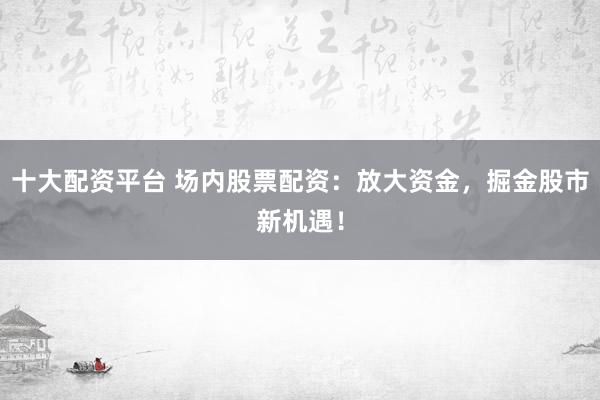 十大配资平台 场内股票配资：放大资金，掘金股市新机遇！