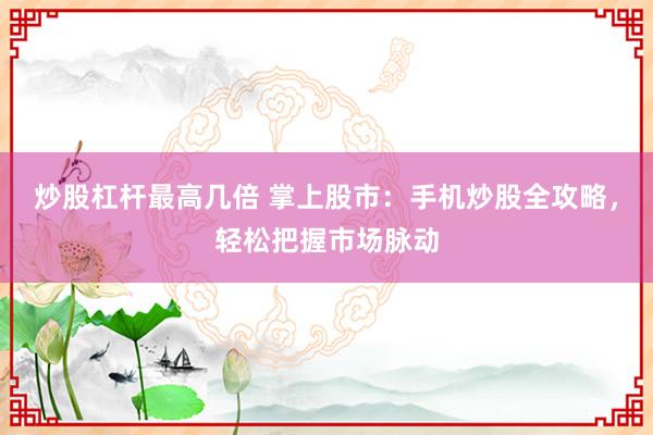 炒股杠杆最高几倍 掌上股市：手机炒股全攻略，轻松把握市场脉动
