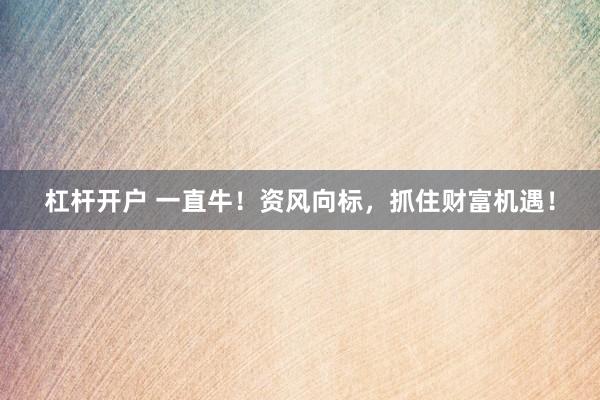 杠杆开户 一直牛！资风向标，抓住财富机遇！