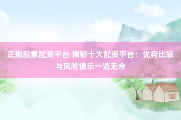 正规股票配资平台 揭秘十大配资平台：优势比较与风险提示一览无余