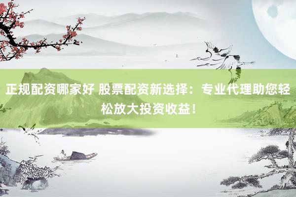 正规配资哪家好 股票配资新选择：专业代理助您轻松放大投资收益！