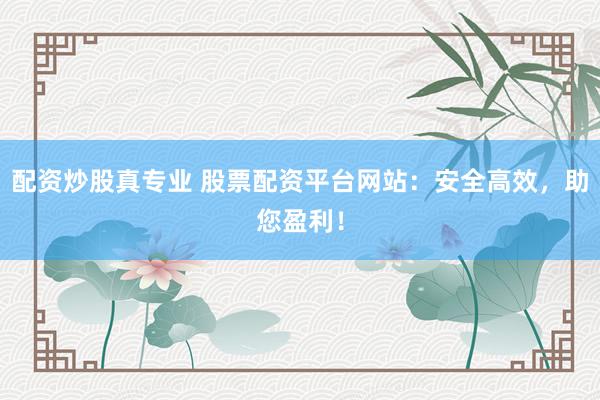 配资炒股真专业 股票配资平台网站：安全高效，助您盈利！