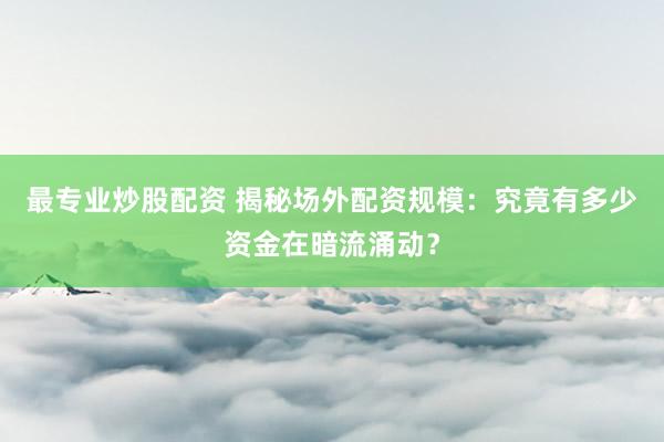 最专业炒股配资 揭秘场外配资规模:究竟有多少资金在暗流涌动?