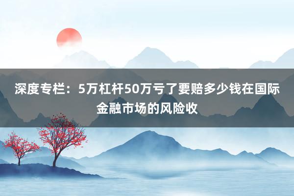 深度专栏：5万杠杆50万亏了要赔多少钱在国际金融市场的风险收